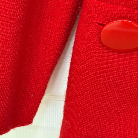 J Crew Candace Double Breasted Wool Crop Jacket Retro Patch Pocket Red Medium - Picture 5 of 9